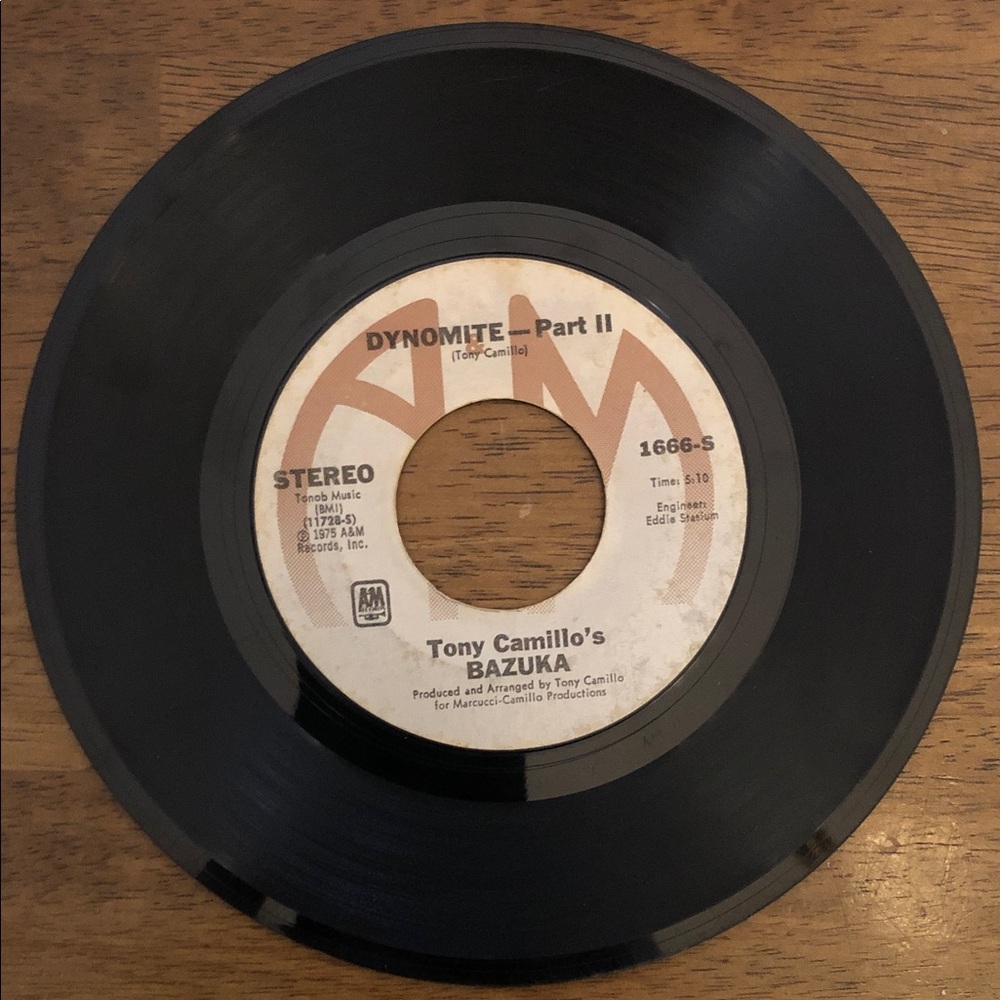 Tony Camillo's Bazuka Vinyl 45 Record Dynomite